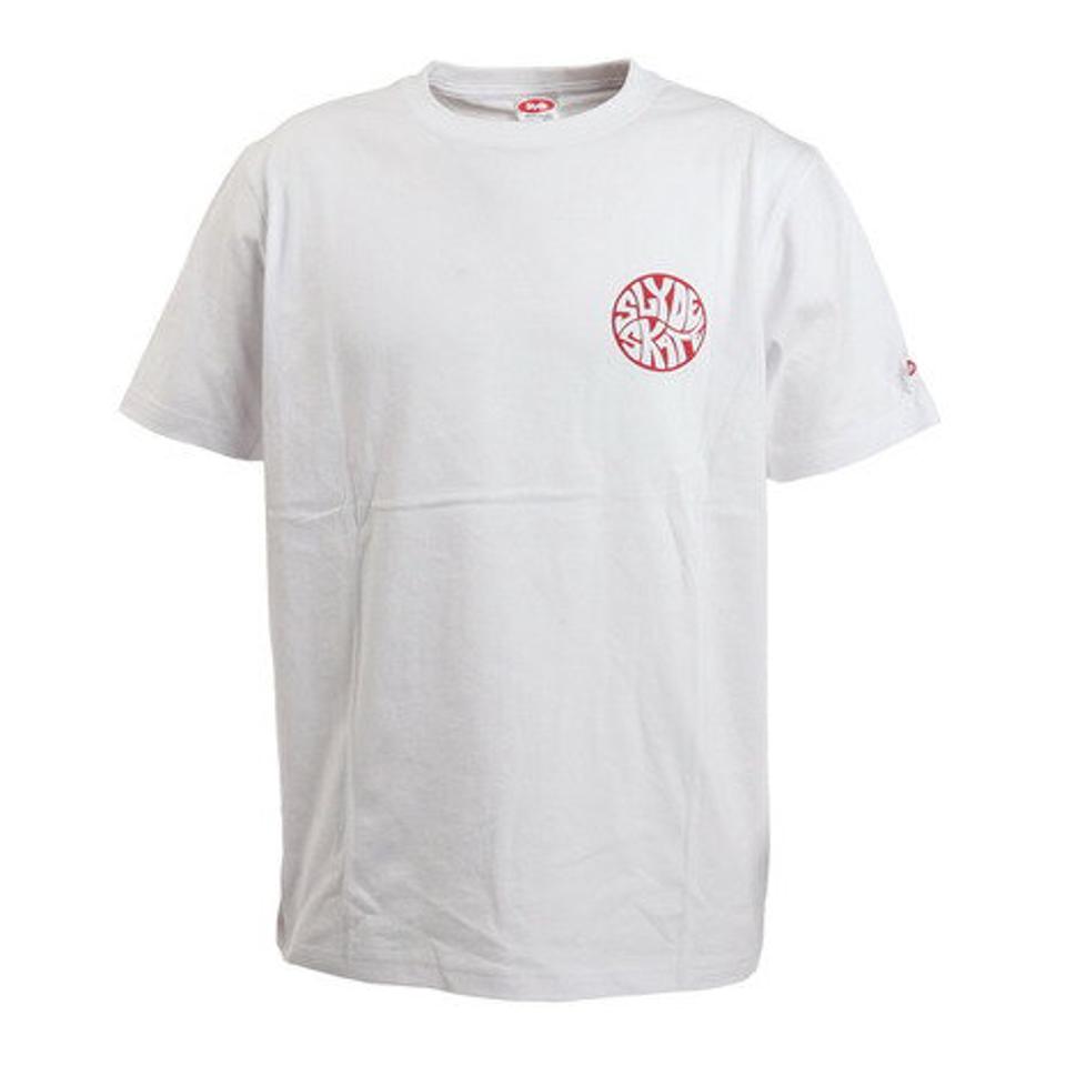 スライド（SLYDE）（メンズ）Tシャツ メンズ 半袖 CIRCLE ロゴ sl2021ss002-WH/RD カットソー