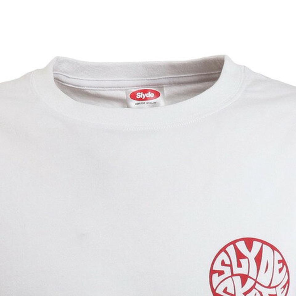 スライド（SLYDE）（メンズ）Tシャツ メンズ 半袖 CIRCLE ロゴ sl2021ss002-WH/RD カットソー