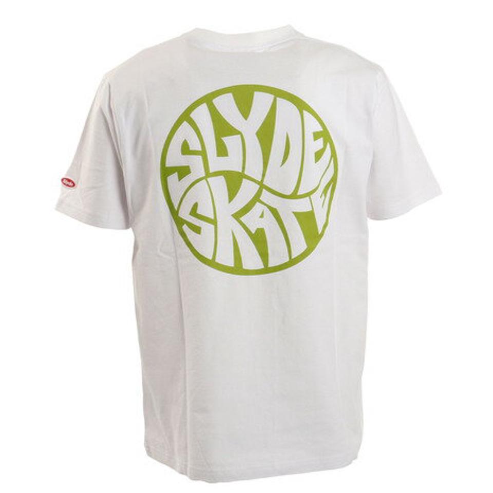 スライド（SLYDE）（メンズ）Tシャツ メンズ 半袖 CIRCLE ロゴ sl2021ss002-WH/GN カットソー