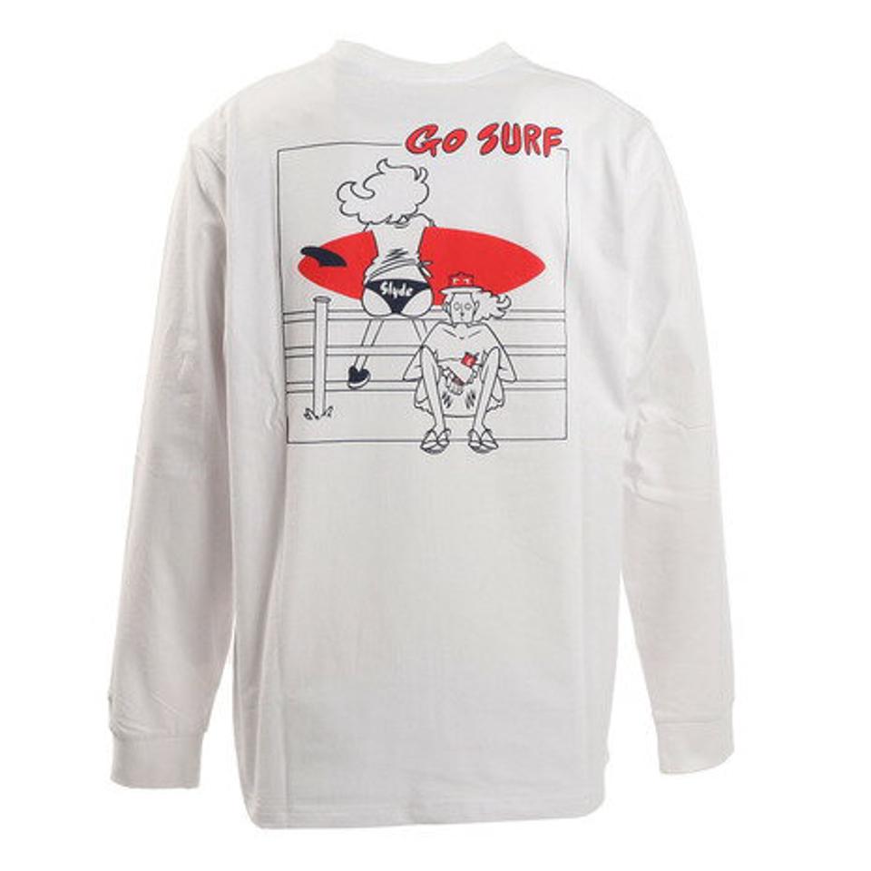 スライド（SLYDE）（メンズ）Tシャツ メンズ 長袖 TAKEUCHI ATSUSHI GO SURF sl2021ss001-b-WHT