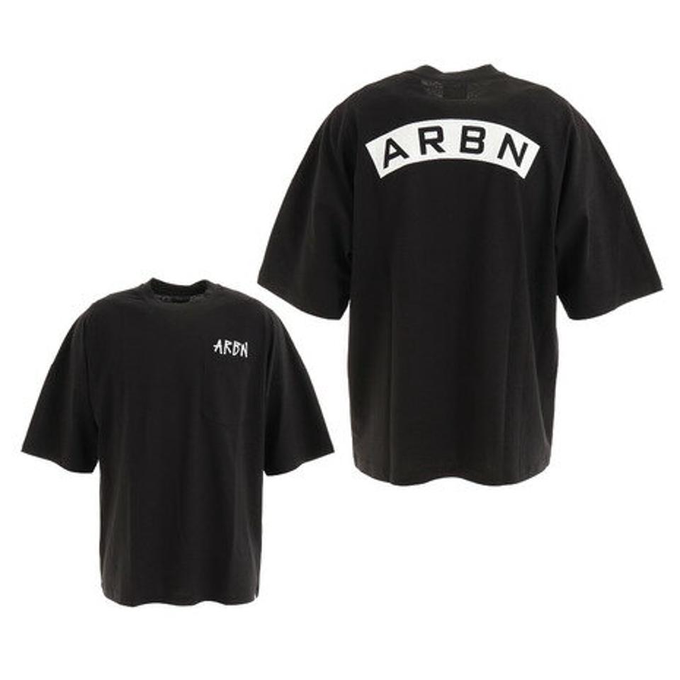 エアボーン（ARBN）（メンズ）Tシャツ メンズ 半袖 ビッグシルエットロゴ ARBN21-1006-BLK カットソー