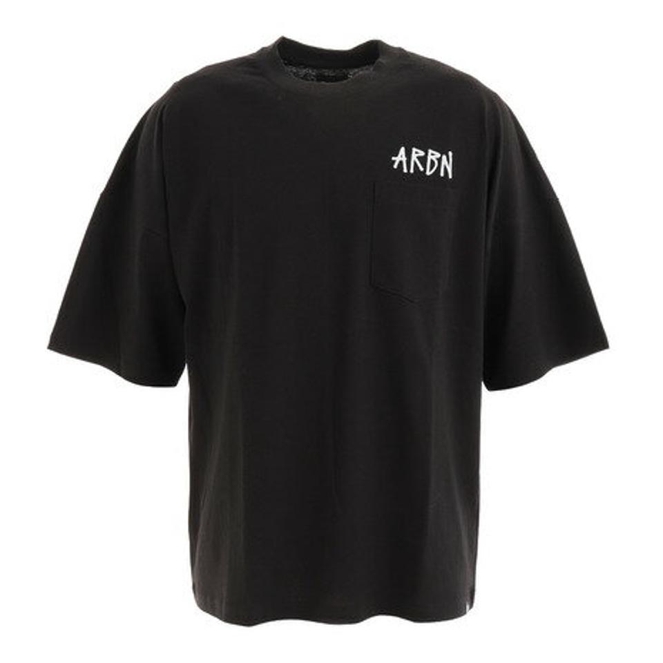 エアボーン（ARBN）（メンズ）Tシャツ メンズ 半袖 ビッグシルエットロゴ ARBN21-1006-BLK カットソー