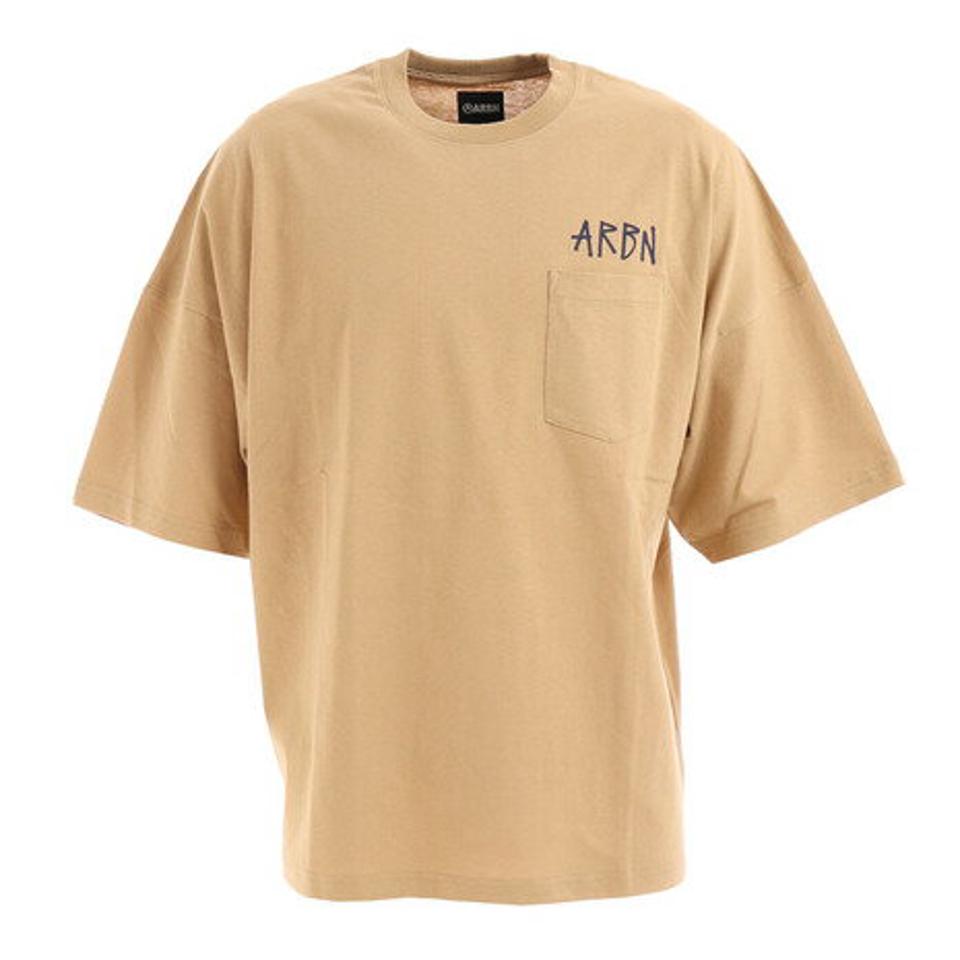 エアボーン（ARBN）（メンズ）Tシャツ メンズ 半袖 ビッグシルエットロゴ ARBN21-1006-BEG カットソー