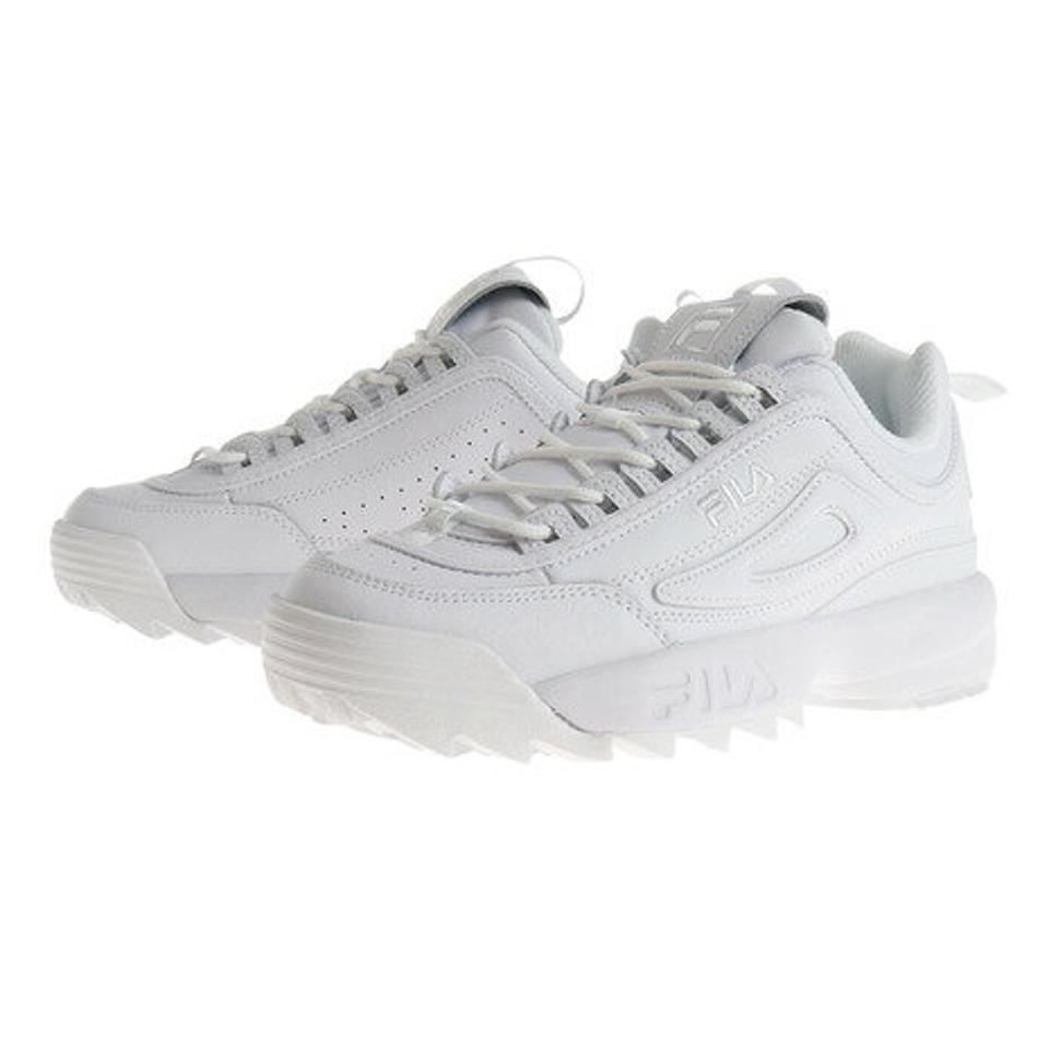 フィラ（FILA）（レディース）スニーカー 白 レディース ディスラプター2 プレミアム ホワイト 5VF80170P-100 カジュアル スポーティー 通勤 通学 真っ白 厚底