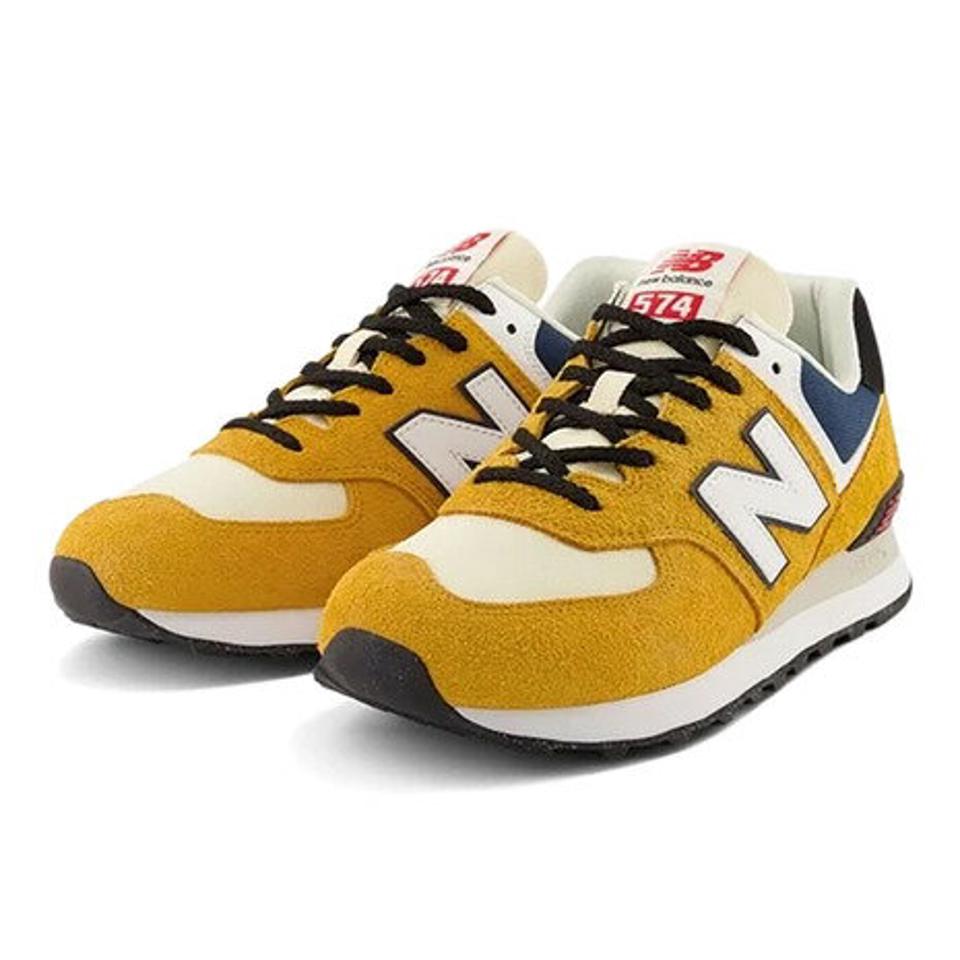 ニューバランス（new balance）（メンズ、レディース）スニーカー U574 CY2 D イエロー スポーツシューズ スエード生地 メッシュ カラフル カジュアル
