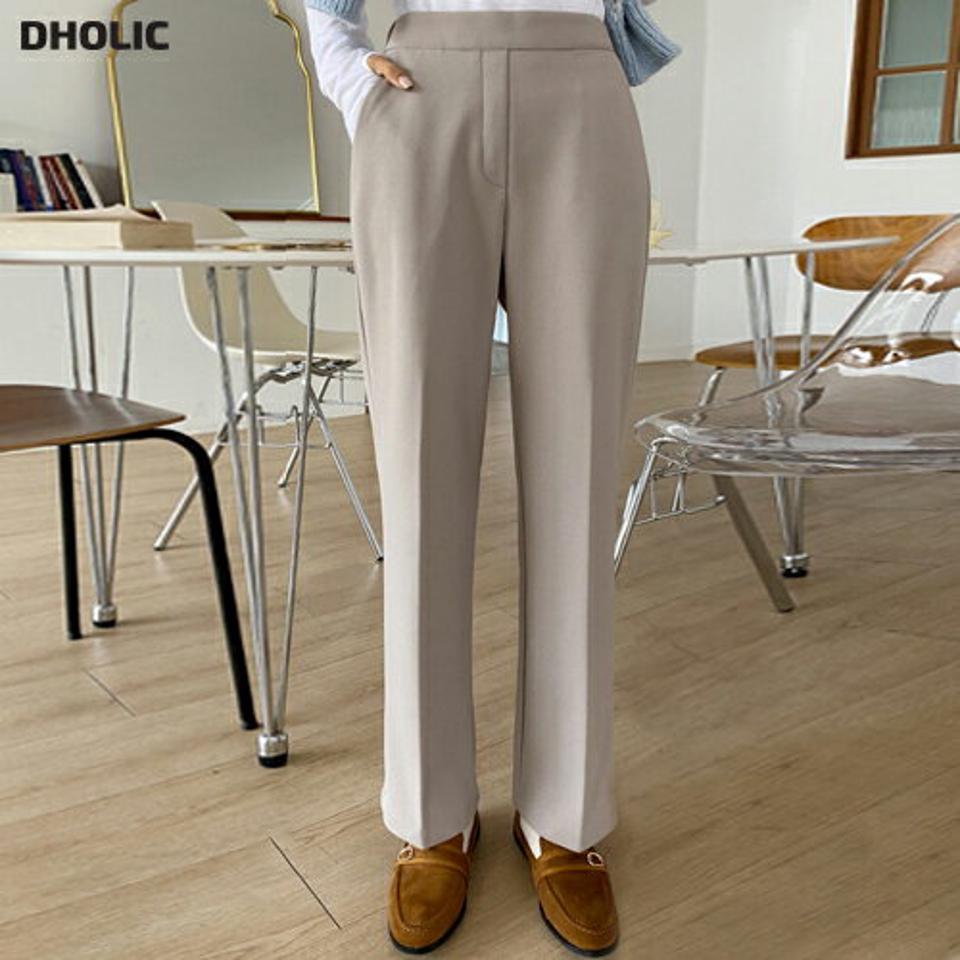 裏起毛ストレッチストレートスラックス・t00319 レディース 【pt】パンツ ズボン スラックス ロング ストレート ストレッチ 裏起毛 単色 無地 ベーシック 大人 きれいめ オケージョン オフィス センタープレス ハイウエスト 冬 韓国ファッション