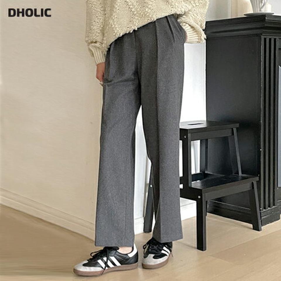 ウール混フラップタックスラックス・t00147 レディース 【pt】パンツ ズボン スラックス ロング 単色 無地 シンプル きれいめ シック 大人 オケージョン オフィス ウール センタープレス ハイウエスト ワイド ストレート 秋 冬 韓国ファッション