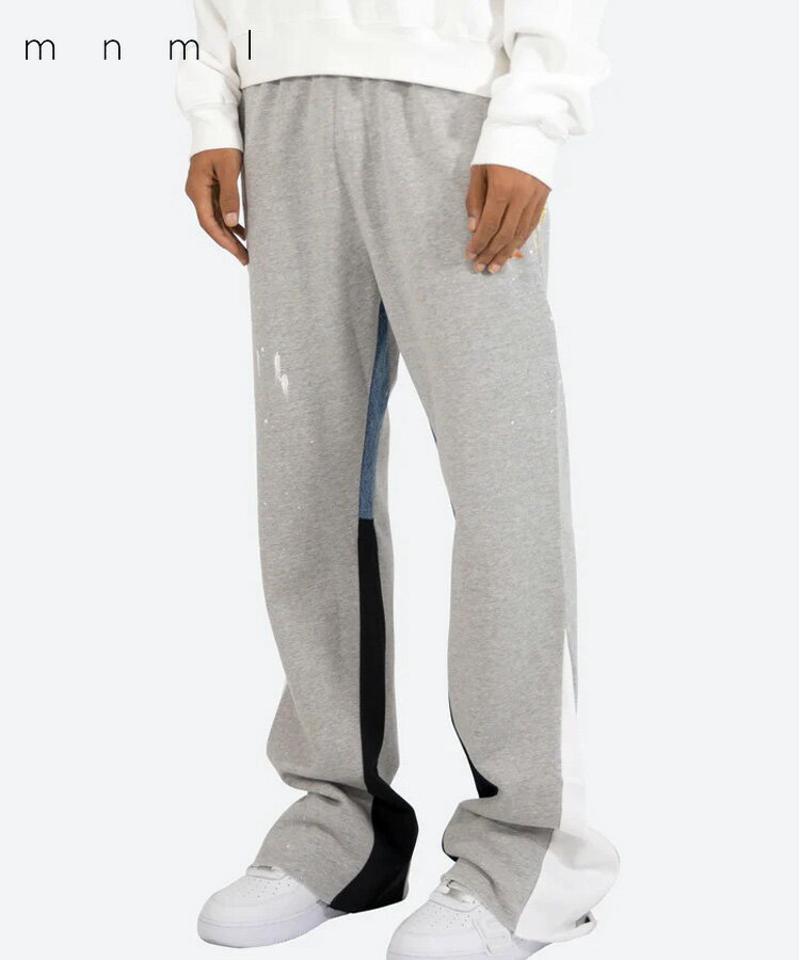 mnml ミニマル メンズ パンツ CONTRAST BOOTCUT SWATPANTS グレー スウェットパンツ ボトムス スウェット 美脚シルエット 脚長効果 新作 定番 送料無料