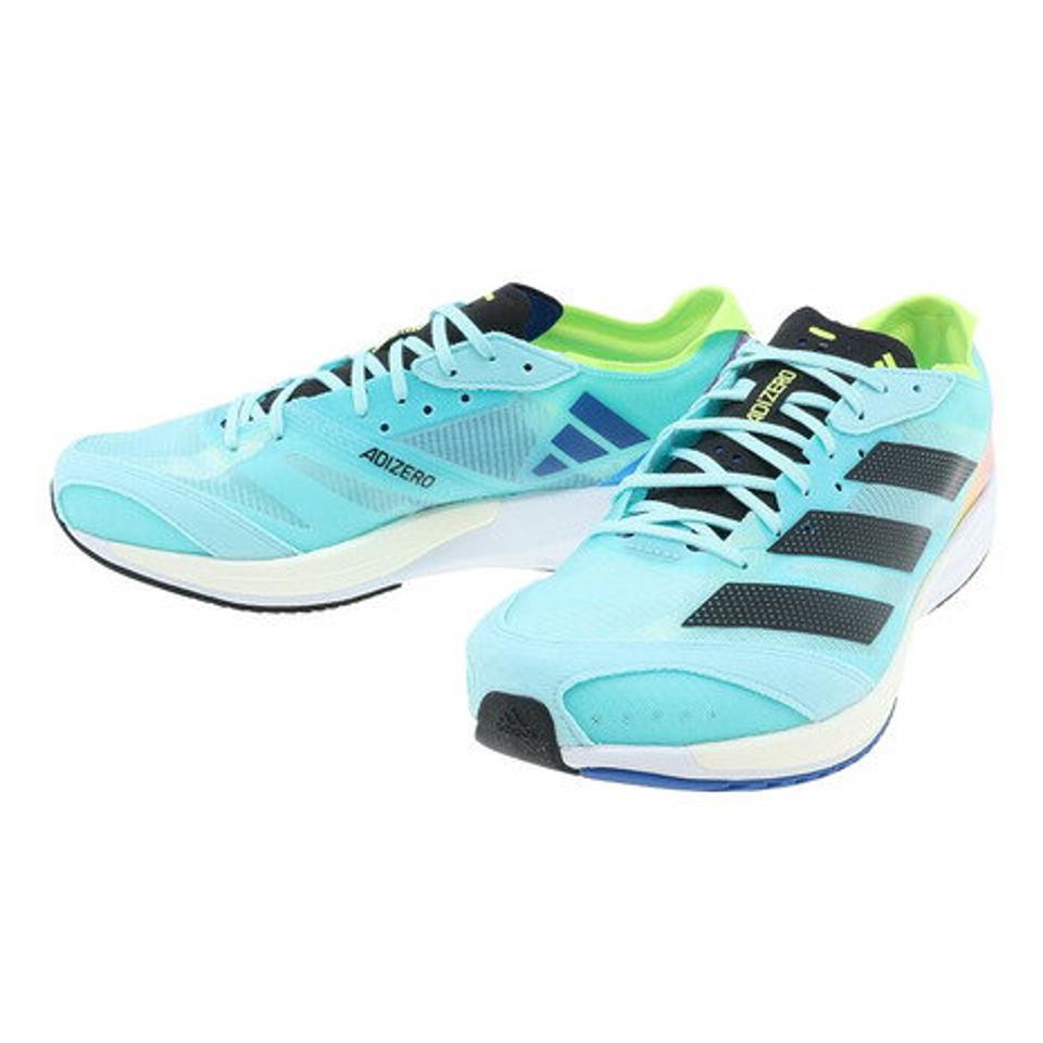 【20％OFFクーポン！3/26まで】アディダス（adidas）（メンズ）ランニングシューズ メンズ 青 アディゼロ ジャパン 7 WC ミント HQ3510 スニーカー