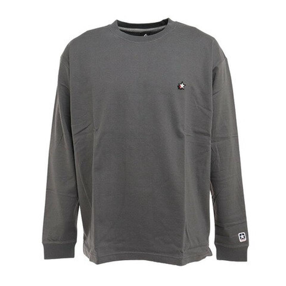 コンバース（CONVERSE）（メンズ）クルーネックロングスリーブTシャツ ワンポイント CA212384L-1800