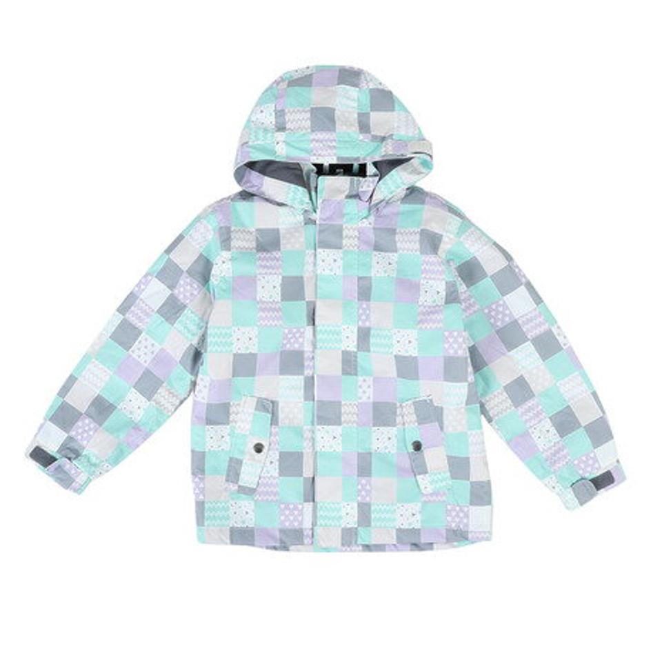 P-PRITY(P-PRITY)(キッズ)ジュニア スキーウェア スーツ ビブパンツ セット ガールズ チェックスーツ 321NN2HHM0047 MINT ミント サイズ調整 抗菌