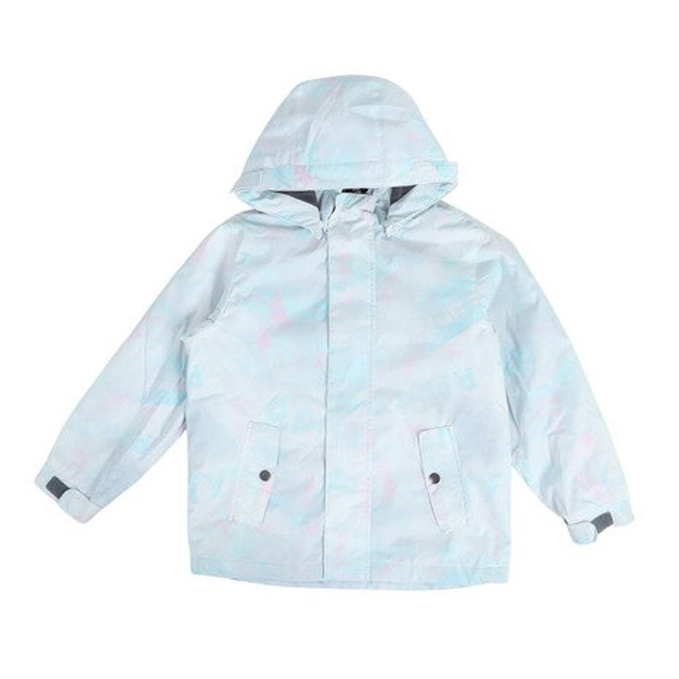 P-PRITY(P-PRITY)(キッズ)ジュニア スキーウェア スーツ ビブパンツ セット ガールズ タイポグラフティ 321NN2HHM0046 WHT ブルー サイズ調整 抗菌