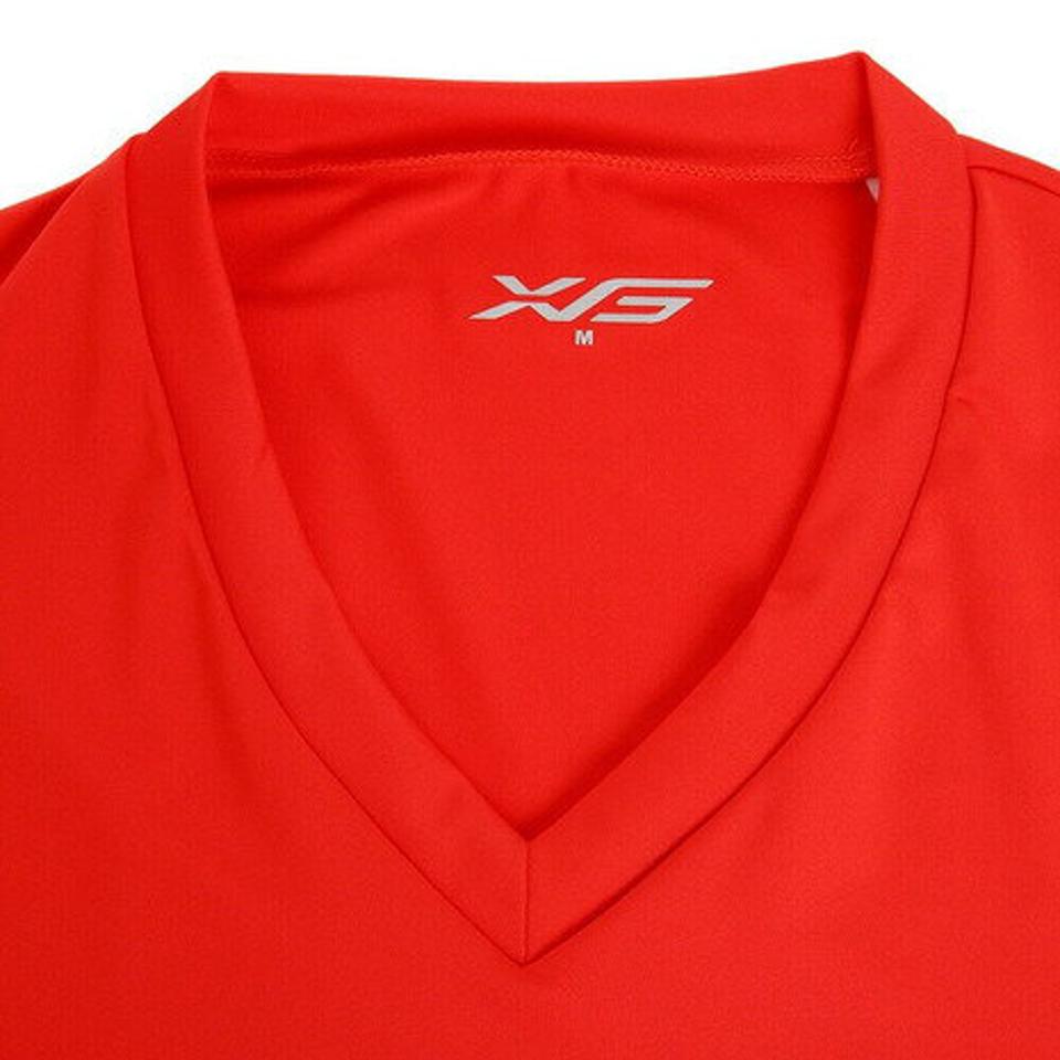 エックスティーエス（XTS）（メンズ）サッカー ウェア メンズ ストレッチ Vネック 半袖シャツ 741G6ES2953 RED