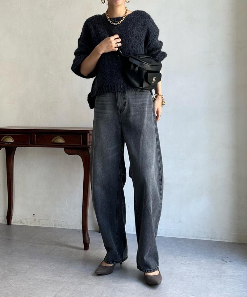 【ベストセラーアイテム】カーブデニム