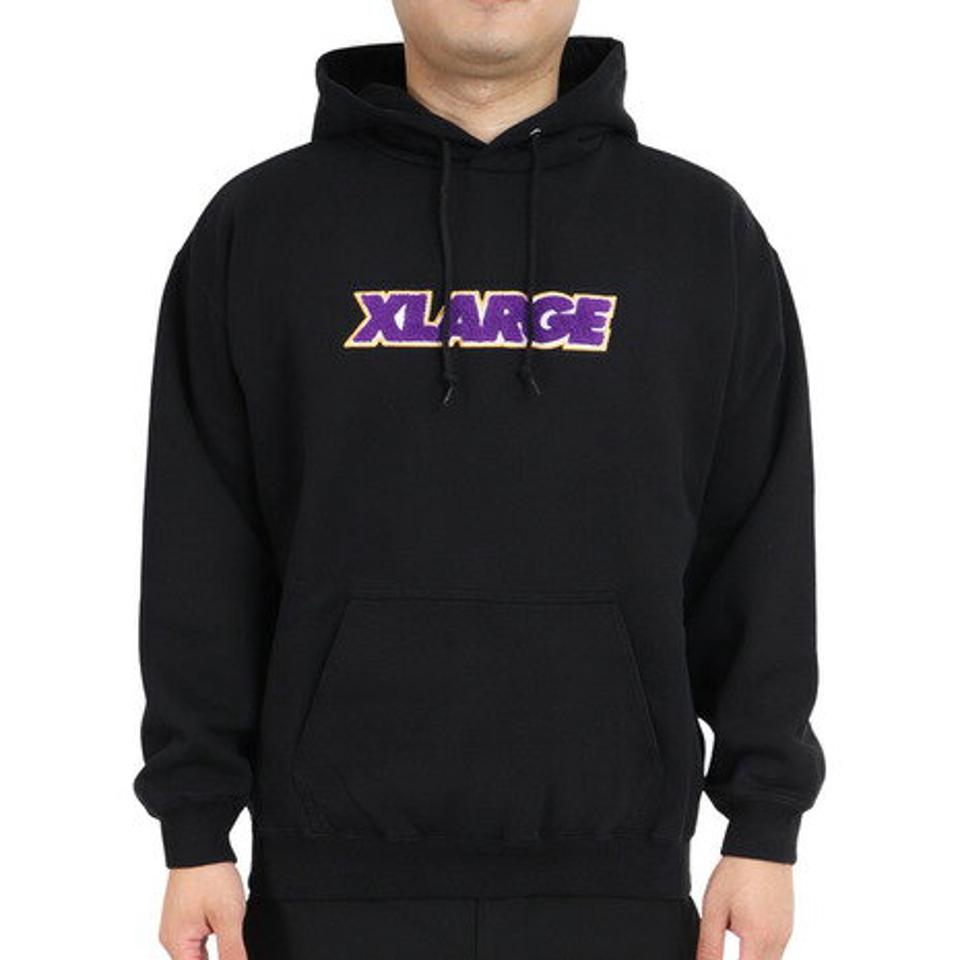 エクストララージ（XLARGE）（メンズ）TWO TONE STANDARD ロゴ プルオーバーフードスウェット 101223012008-BLACK