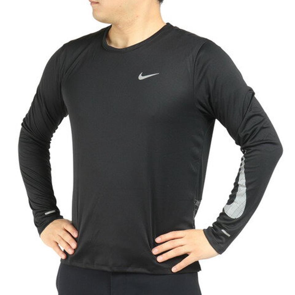 【4/15 24h限定 エントリー＆対象3店舗以上買い回りで最大P10倍！】ナイキ（NIKE）（メンズ）ドライフィット マイラー ラン ディビジョン フラッシュ長袖シャツ DQ6494-010
