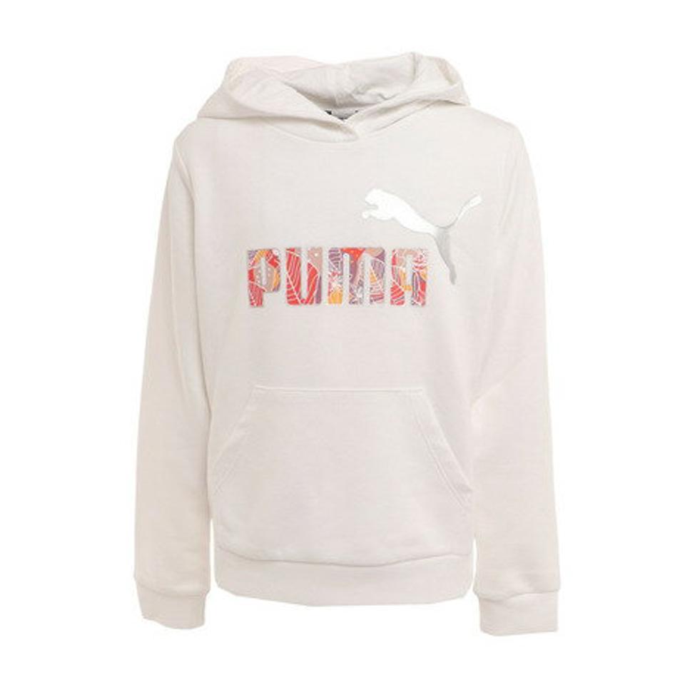 【12/10 24h限定 エントリー＆対象4店舗買い回りで最大P10倍！】プーマ（PUMA）（キッズ）ガールズ ESS+ BLOOM フーディトレーナー 672577 02 WHT