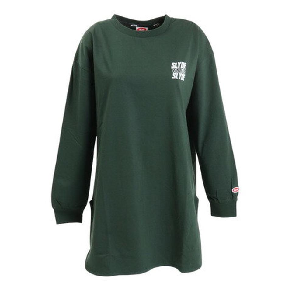 スライド（SLYDE）（レディース）長袖 チュニック Tシャツ SL2022AWLAPP004GRN
