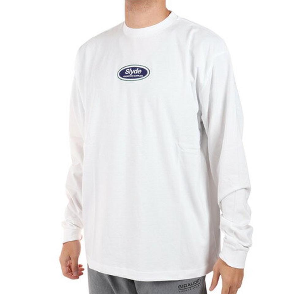 スライド(SLYDE)(メンズ)長袖 chest GPPrint Tシャツ SL2022AWMAPP012WHT