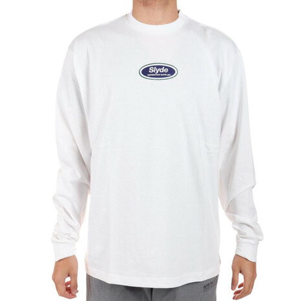 スライド(SLYDE)(メンズ)長袖 chest GPPrint Tシャツ SL2022AWMAPP012WHT