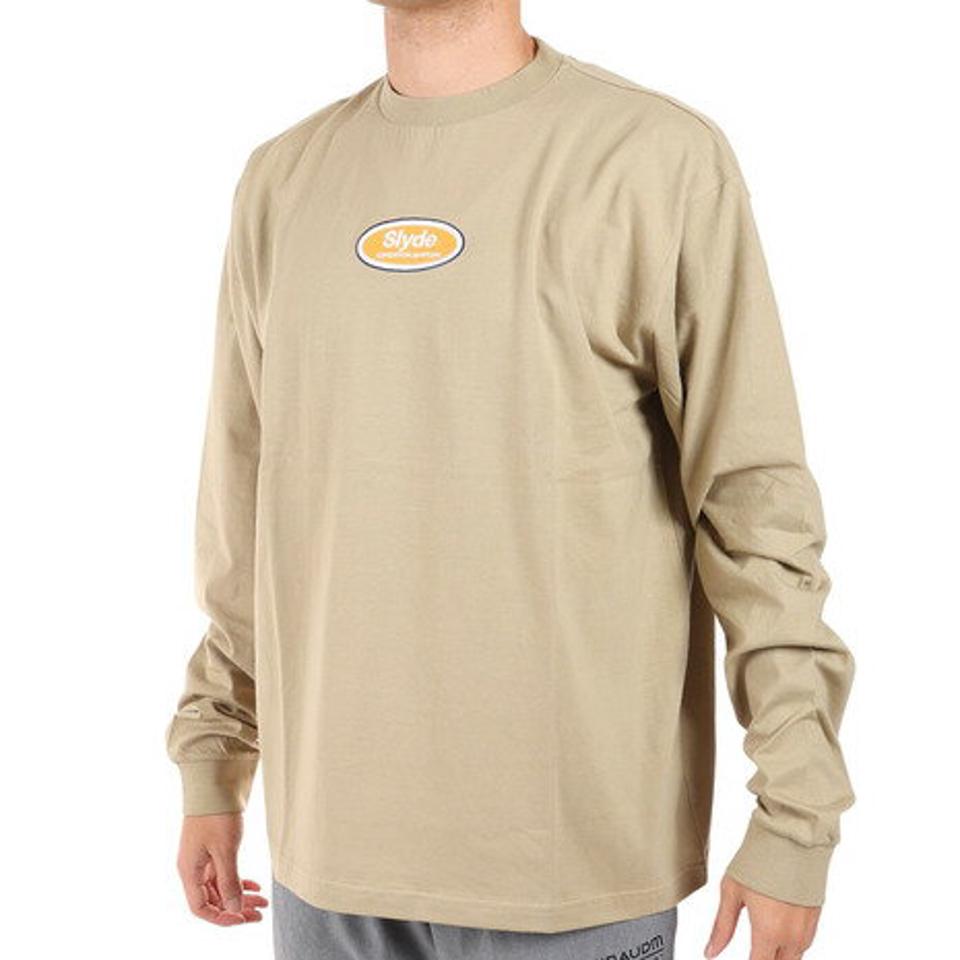 スライド(SLYDE)(メンズ)長袖 chest GPPrint Tシャツ SL2022AWMAPP012BEG