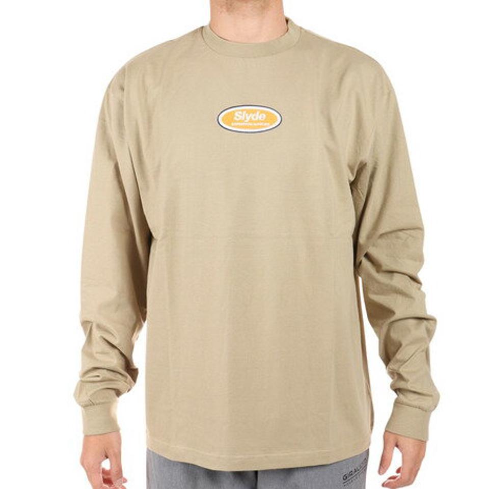 スライド(SLYDE)(メンズ)長袖 chest GPPrint Tシャツ SL2022AWMAPP012BEG