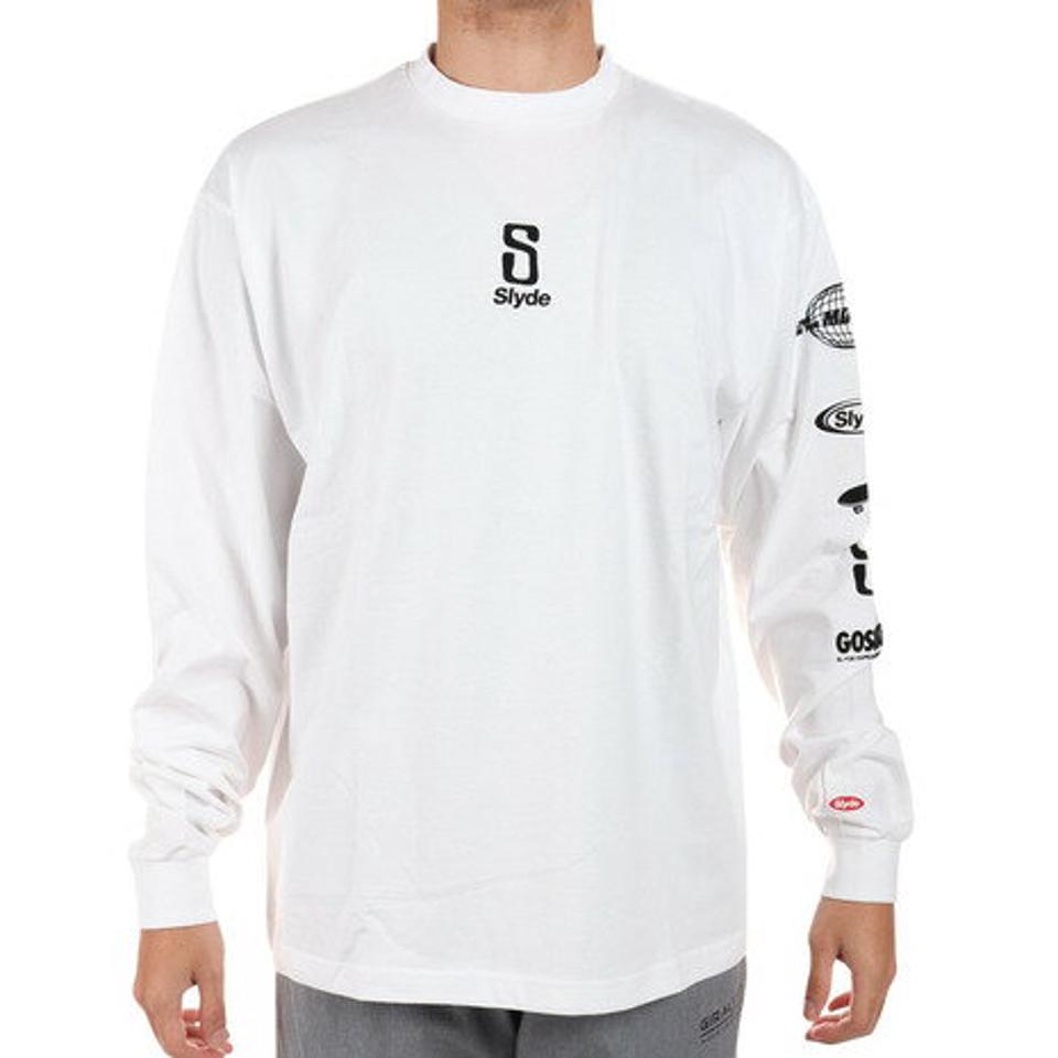 スライド(SLYDE)(メンズ)長袖 Arm GPPrint Tシャツ SL2022AWMAPP011WHT