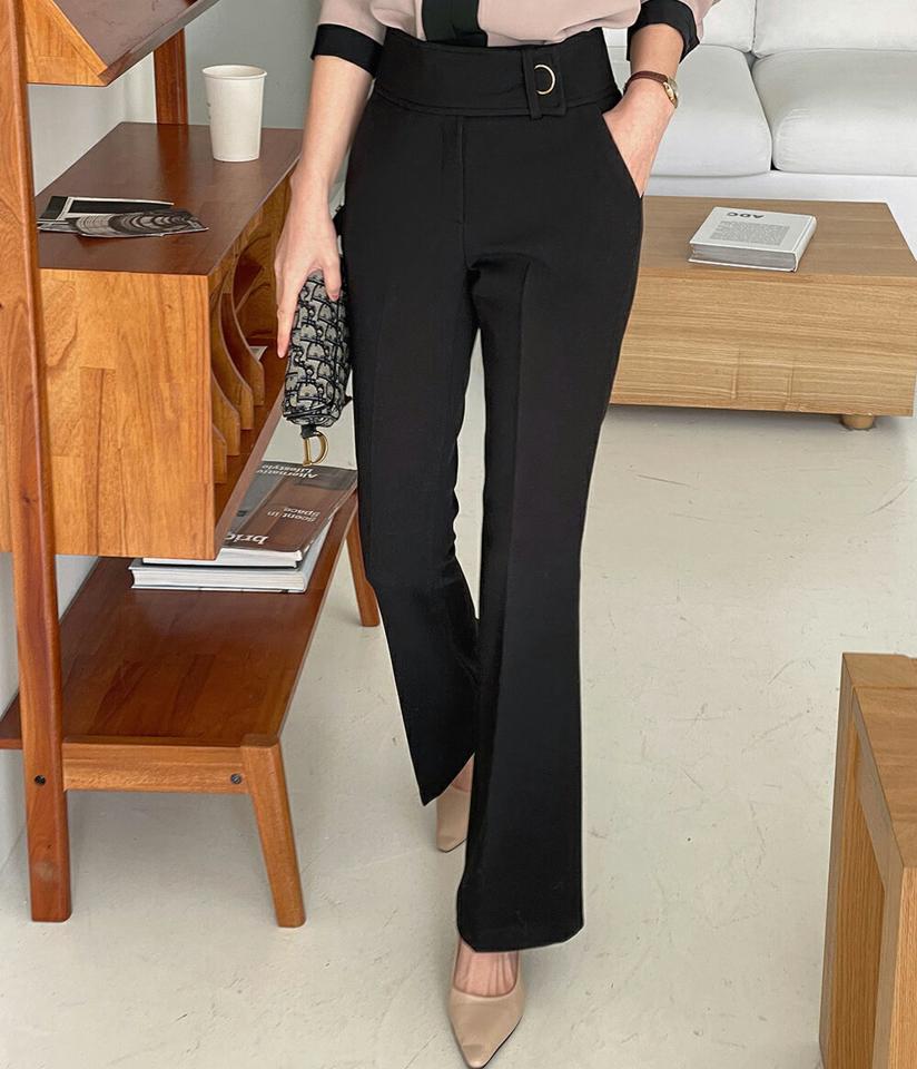 裏起毛フレームボタンフレアスラックス・b00176 レディース 【pt】スラックス パンツ ズボン ロング フレア スリム 裏起毛 単色 無地 シンプル 大人 きれいめ オフィス オケージョン ハイウエスト センタープレス 冬 韓国ファッション