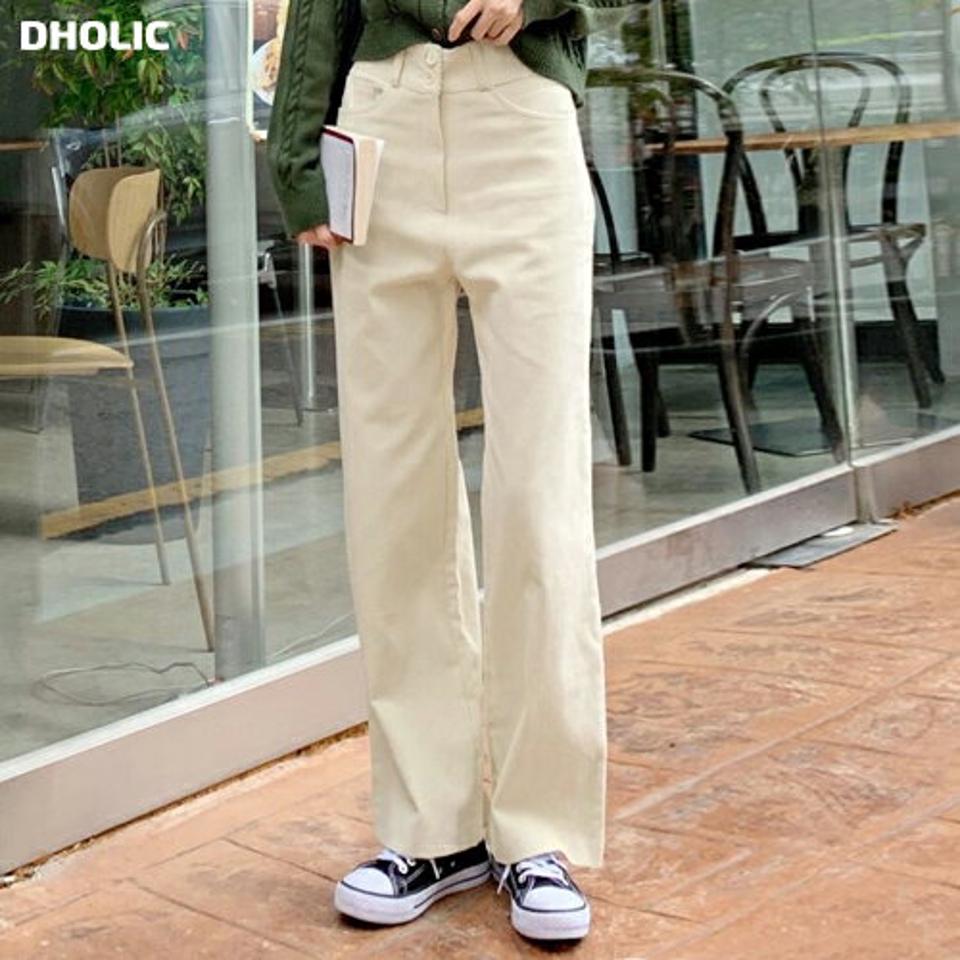 モダール混ツーボタンコーデュロイパンツ・p000209 レディース 【pt】パンツ ズボン ロング コーデュロイ モダール 単色 無地 シンプル ベーシック 大人 秋 冬 韓国ファッション MKT