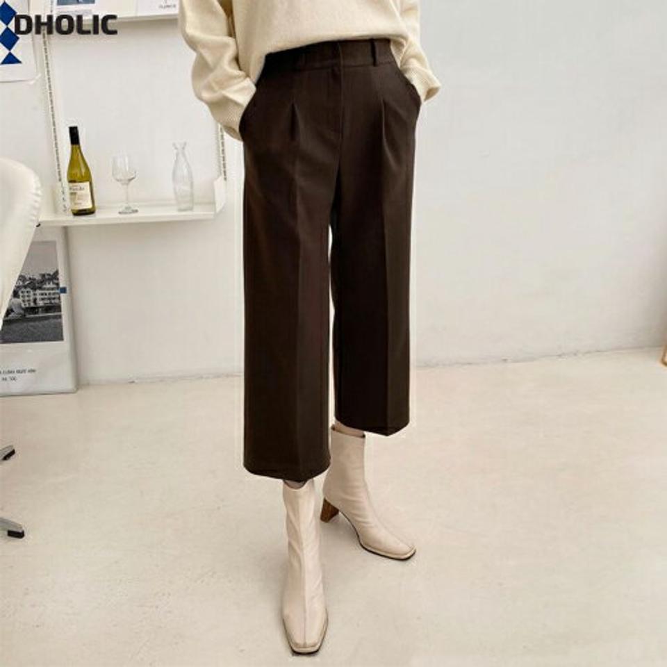 8分丈センタープレススラックス・p000195 レディース 【pt】パンツ ズボン スラックス クロップド丈 センタープレス 単色 無地 シンプル ベーシック 大人 八分丈 きれいめ 秋 冬 韓国ファッション MKT