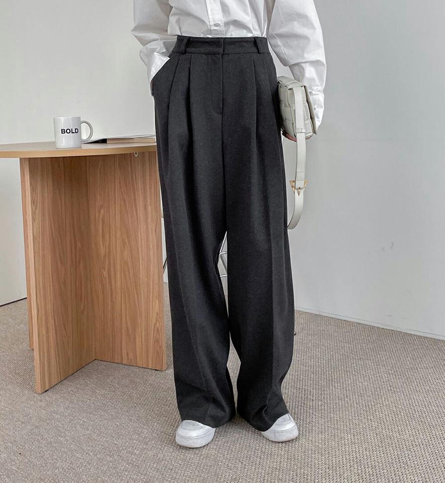 ツータックホックスラックス・p000196 レディース 【pt】パンツ ズボン スラックス ロング ワイド ツータック 単色 無地 シンプル ベーシック シック 大人 オケージョン オフィス 秋 冬 韓国ファッション MKT