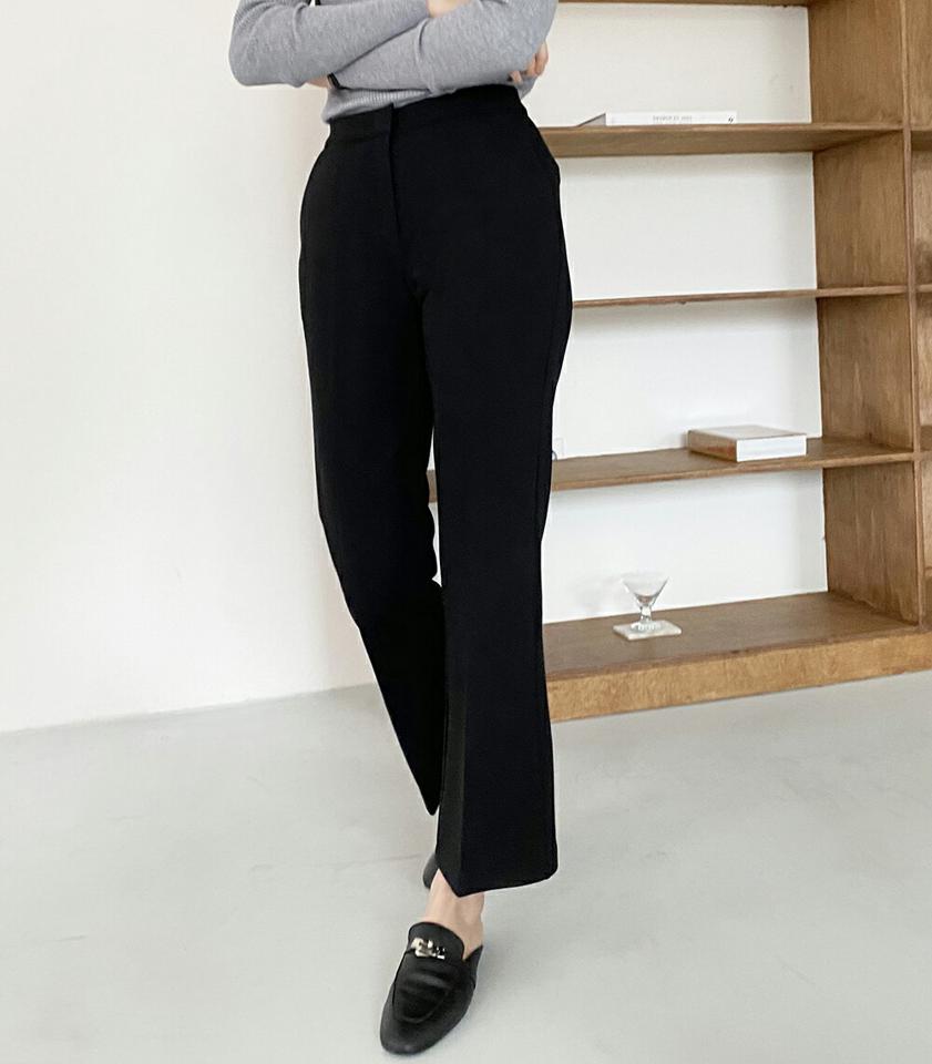 【マラソン特価】裏起毛シークレットゴムスラックス・p000129 レディース 【pt】スラックス パンツ ズボン ロング 裏起毛 単色 無地 シンプル ベーシック 大人 オケージョン オフィス きれいめ クロップド丈 冬 韓国ファッション MKT セール