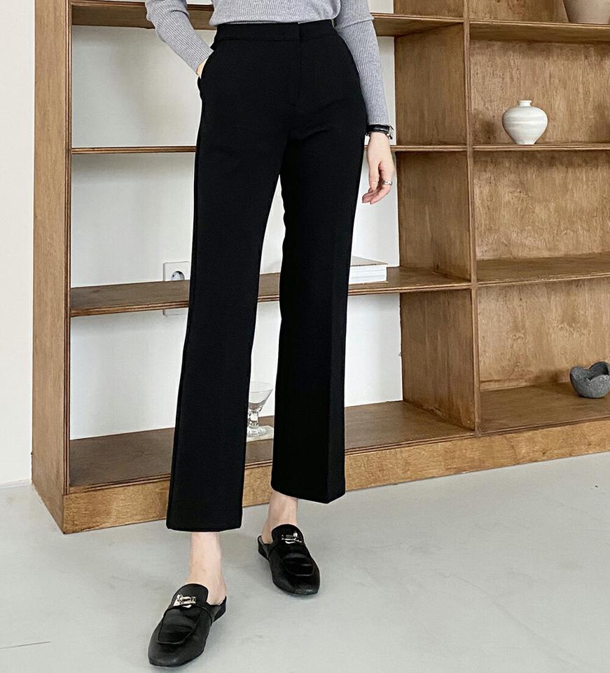 【マラソン特価】裏起毛シークレットゴムスラックス・p000129 レディース 【pt】スラックス パンツ ズボン ロング 裏起毛 単色 無地 シンプル ベーシック 大人 オケージョン オフィス きれいめ クロップド丈 冬 韓国ファッション MKT セール