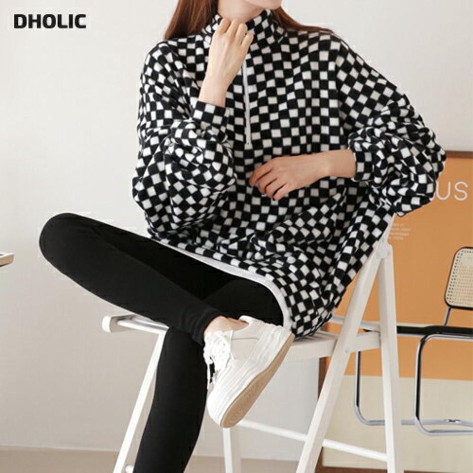 【マケット特価】両起毛チェックスウェット&裏起毛レギンスSET・p000019 レディース 【pt】セット トップス パーカー スウェット ブロックチェック 柄 裏起毛 レギンス パンツ スリム タイト ラフ ハーフジップ ジップアップ ハイネック 冬 韓国ファッション MKT セール