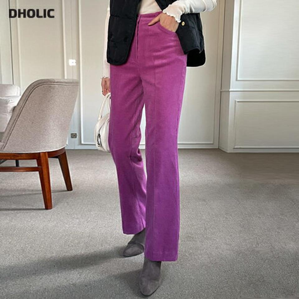 コーデュロイストレートパンツ・t00171 レディース 【pt】パンツ ズボン ロング ストレート コーデュロイ カラーパンツ シンプル 単色 無地 カジュアル ラフ ベルトループ センタープレス ハイウエスト ピンク 秋 冬 韓国ファッション