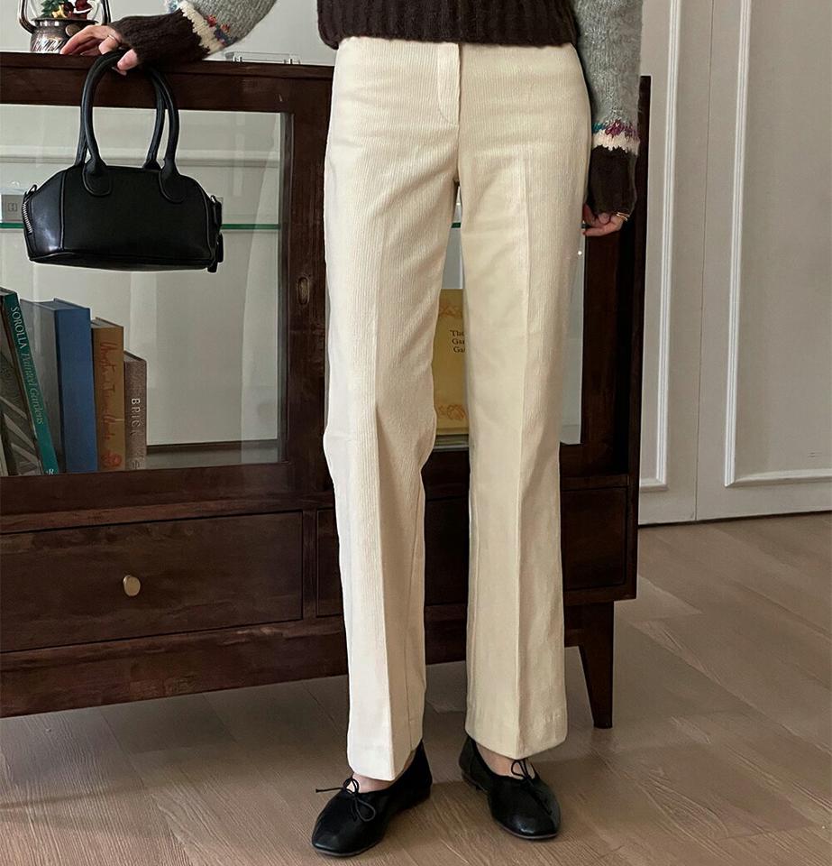 コーデュロイストレートパンツ・t00171 レディース 【pt】パンツ ズボン ロング ストレート コーデュロイ カラーパンツ シンプル 単色 無地 カジュアル ラフ ベルトループ センタープレス ハイウエスト ピンク 秋 冬 韓国ファッション