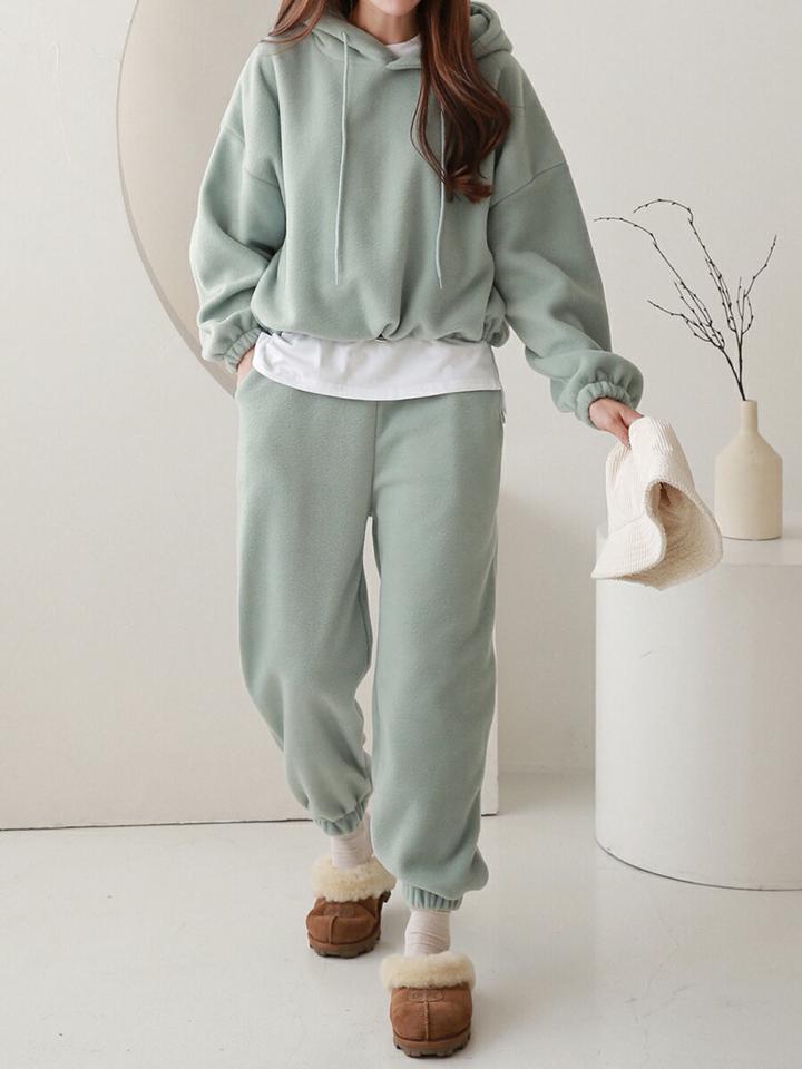 【マケット特価】両起毛パーカー&ジョガーパンツSET・p000031 レディース 【pt】セットアップ setup トップス パーカー フード フーディー 長袖 ズボン ジョガーパンツ ロング 裏起毛 無地 シンプル 楽ちん ワンマイルウェア カジュアル 冬 韓国ファッション MKT セール