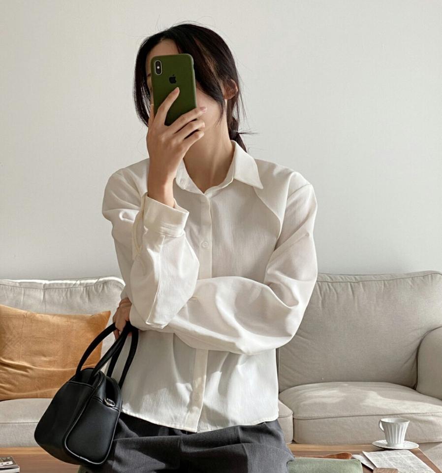 ガンフラップリボンシャツ・p000111 レディース 【bl】トップス シャツ 長袖 りぼん フラップ 襟 単色 無地 シンプル オフィス 大人 白 ホワイト 秋 冬 韓国ファッション MKT