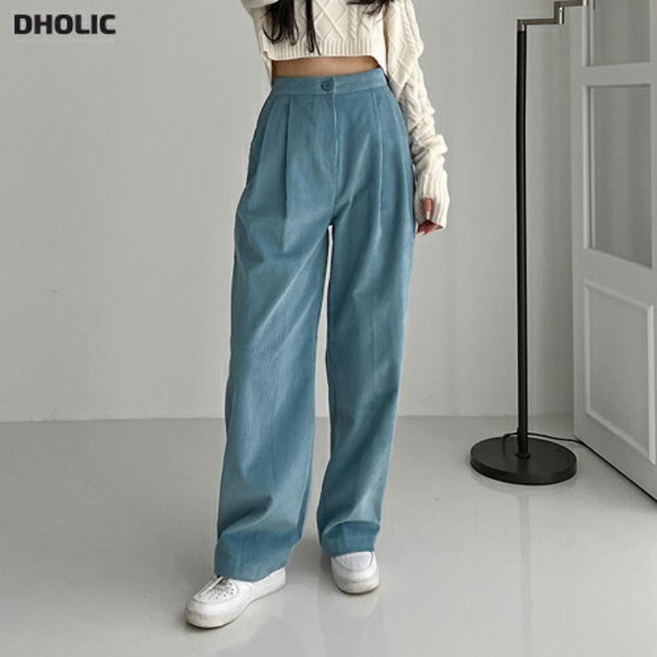 コーデュロイツータックパンツ・p000041 レディース 【pt】パンツ ズボン ワイド コーデュロイ ツータック 単色 無地 シンプル カラーパンツ 水色 ブルー シンプル 単色 無地 カジュアル ラフ 秋 冬 韓国ファッション MKT