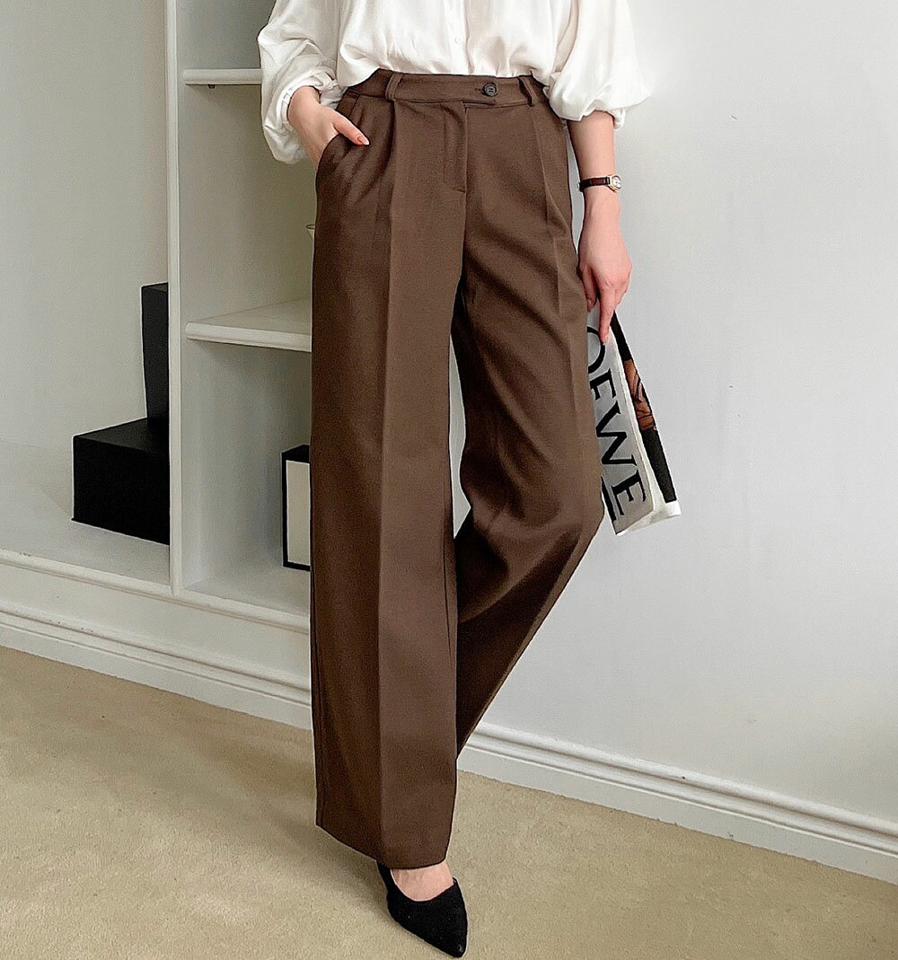 裏起毛センタープレススラックス・p00005 レディース 【pt】パンツ ズボン スラックス ロング センタープレス 裏起毛 単色 無地 シンプル 大人 オケージョン オフィス きれいめ 冬 韓国ファッション MKT