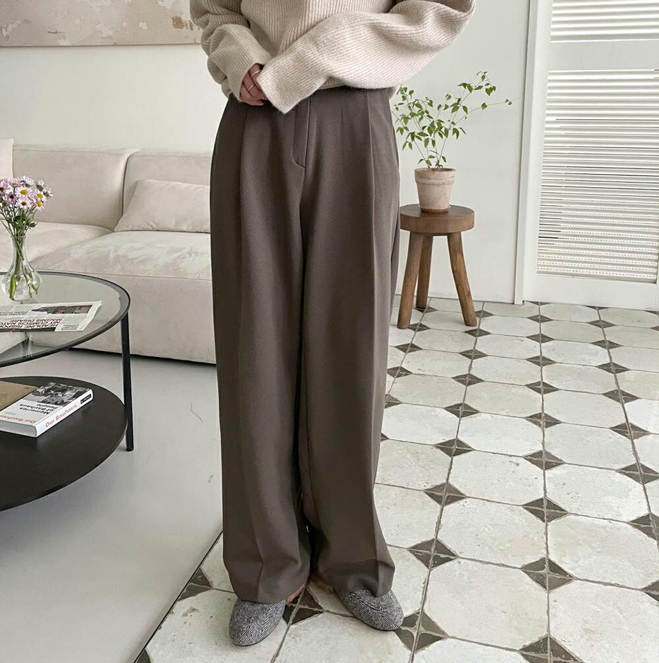 裏起毛ストレートストレッチスラックス・t00331 レディース 【pt】パンツ スラックス ロング丈 ストレッチ ストレート 無地 シンプル ベーシック 大人 オフィス 裏起毛 カジュアル ウエストゴム フルレングス ハイウエスト 冬 韓国ファッション