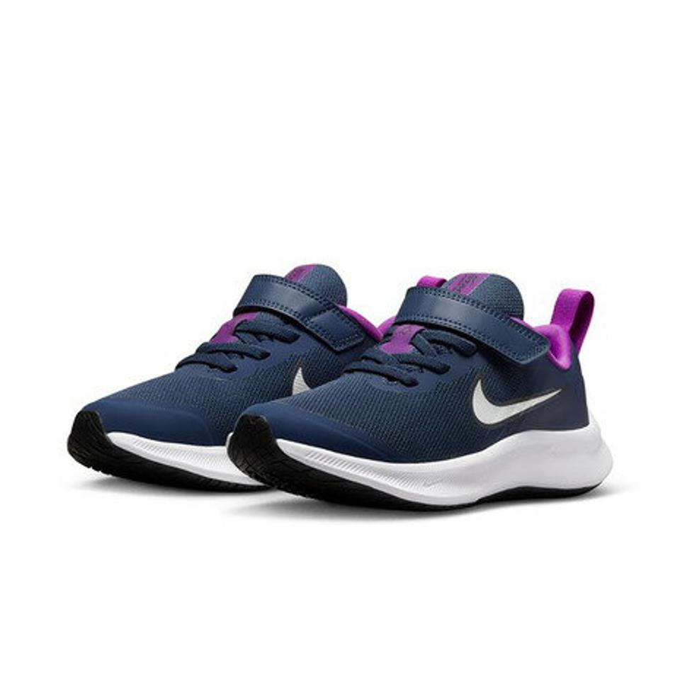 ナイキ（NIKE）（キッズ）ジュニア スニーカー マジックテープ 紺 DA2777-404 スター ランナー 3 PSV ネイビー