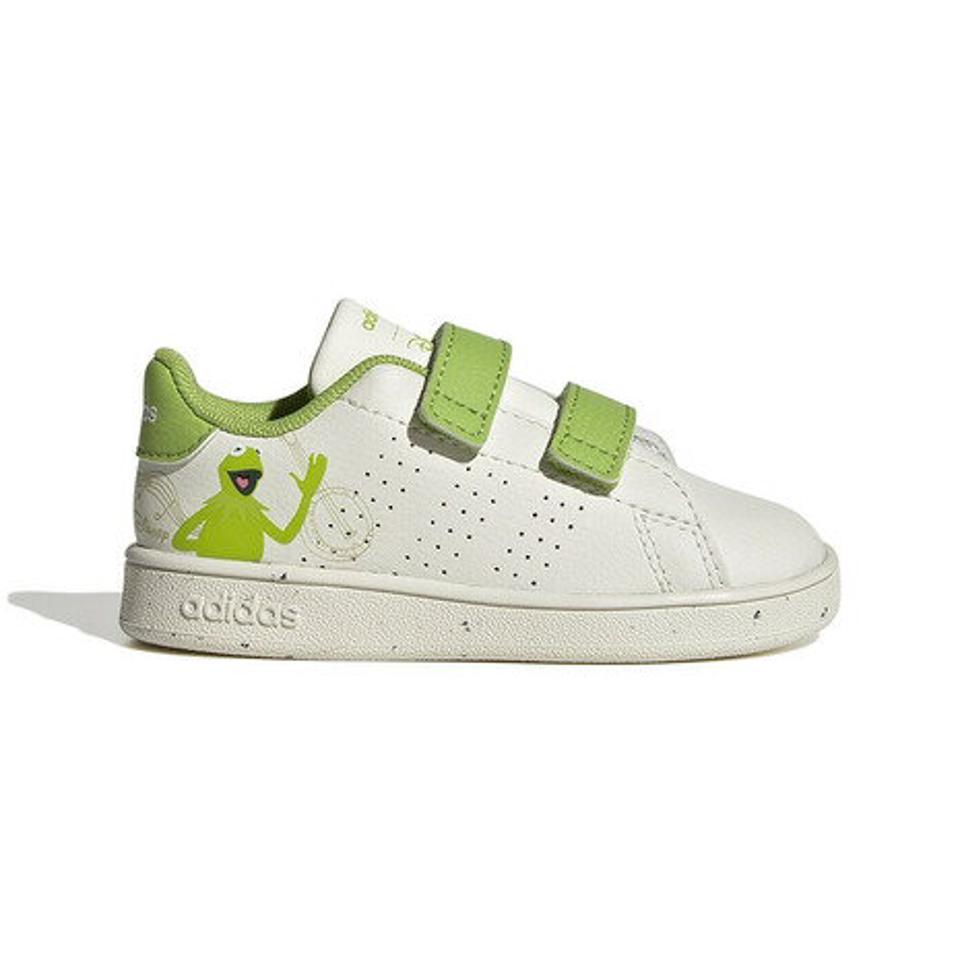 アディダス（adidas）（キッズ）アディダス×ディズニー アドバンテージ マペット フックアンドループ ホワイト グリーン GY6586 ジュニア スポーツシューズ
