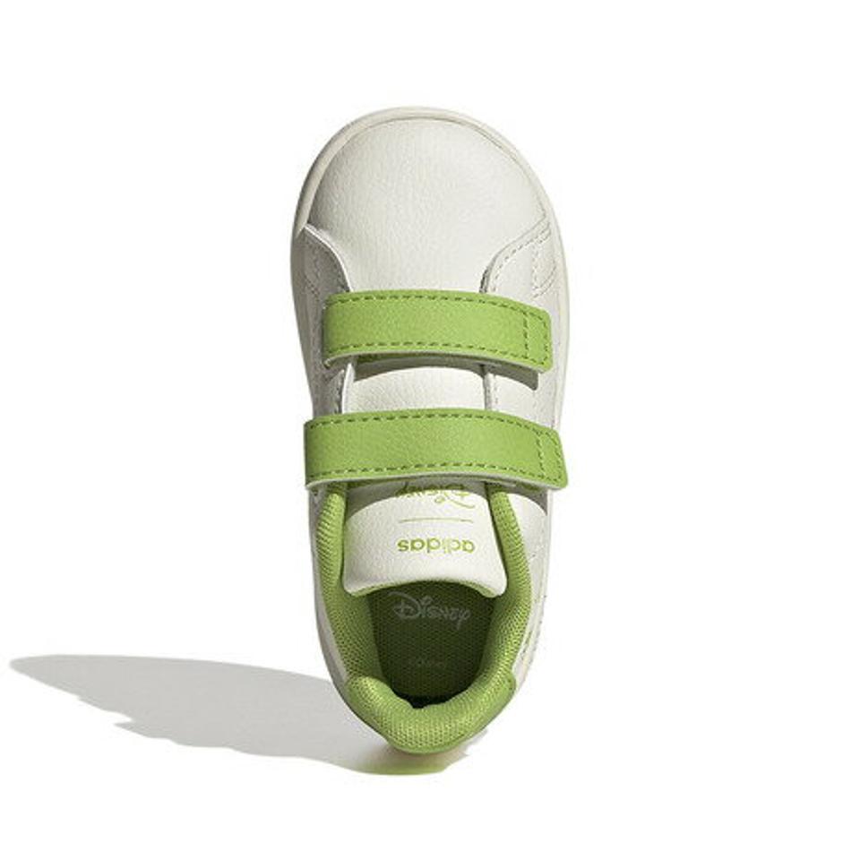 アディダス（adidas）（キッズ）アディダス×ディズニー アドバンテージ マペット フックアンドループ ホワイト グリーン GY6586 ジュニア スポーツシューズ