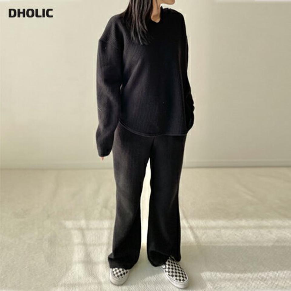 起毛リブパーカー&フレアパンツSET・p000342 レディース 【pt】セットアップ setup トップス パーカー フード フーディー 長袖 起毛 リブ パンツ ズボン ロング ワイド フレア 単色 無地 シンプル ラフ カジュアル 秋 冬 韓国ファッション MKT