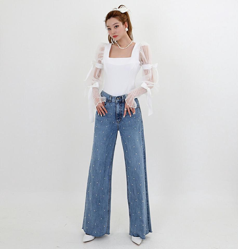 【マケット特価】シアースリーブリボンブラウス・p000277 レディース 【bl】トップス ブラウス 長袖 りぼん バックシャン 背中 肌見せ 透け感 シアー シースルー 長袖 フェミニン かわいい 可愛い ガーリー 大人 秋 冬 韓国ファッション MKT セール