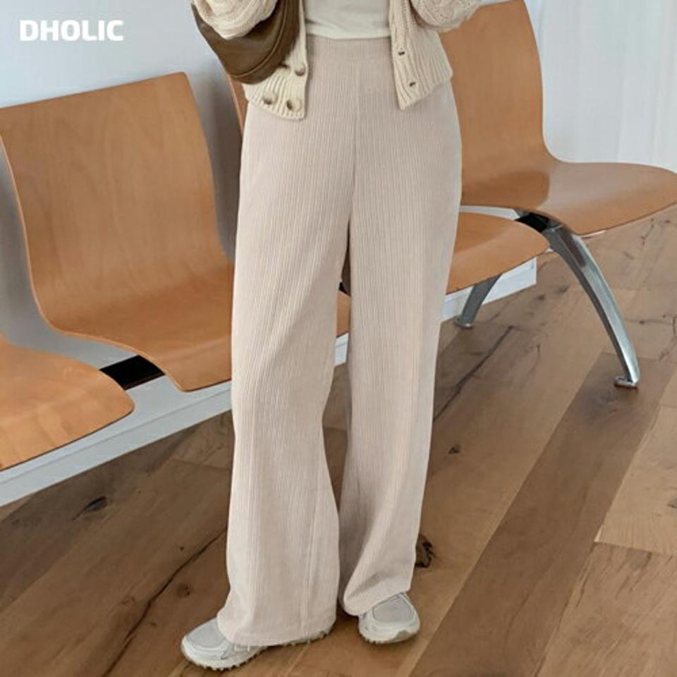 【マケット特価】コーデュロイボタンレスワイドパンツ・p000263 レディース 【pt】パンツ ズボン ロング ワイド コーデュロイ 単色 無地 シンプル カジュアル 季節感 大人 フルレングス 秋 冬 韓国ファッション MKT セール