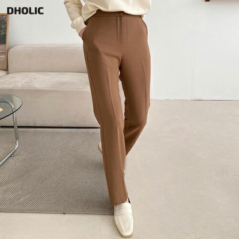 2TYPEスリムスラックス・p000197 レディース 【pt】パンツ ズボン スラックス ロング スリム 単色 無地 シンプル ベーシック 大人 きれいめ メランジ クロップド丈 秋 冬 韓国ファッション MKT