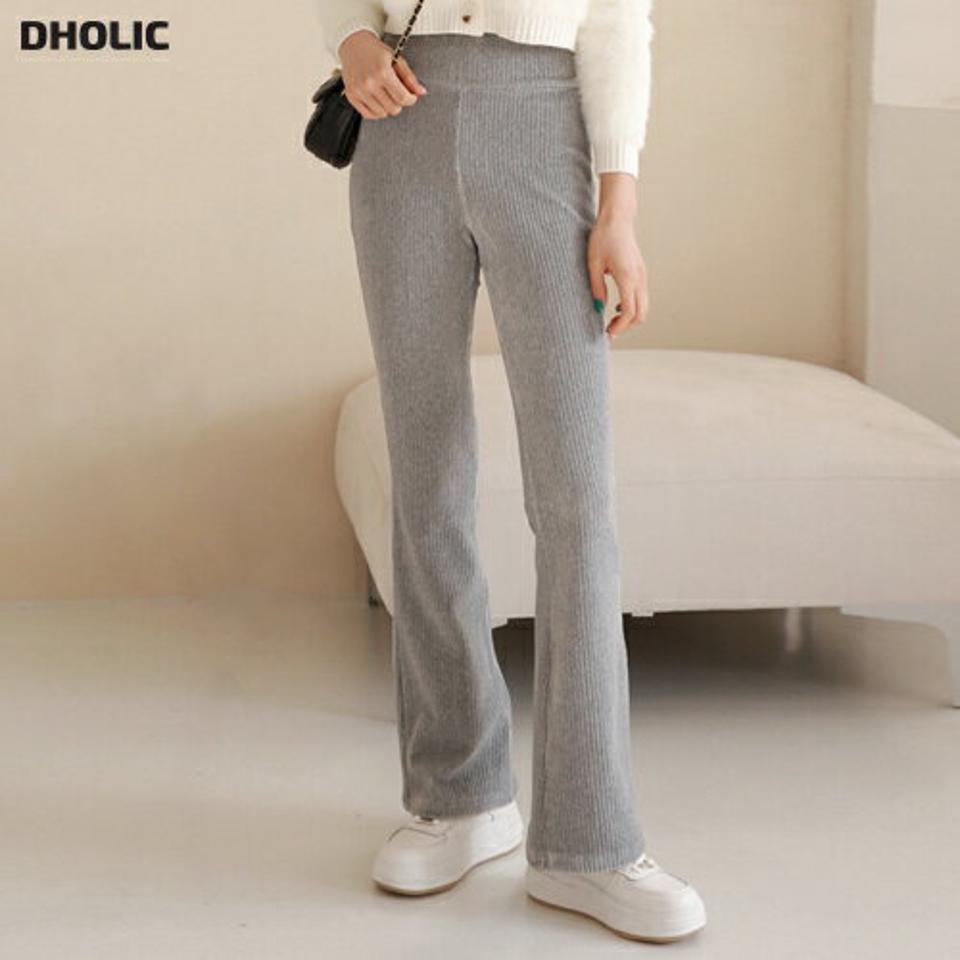 【マケット特価】起毛ベロアリブフレアパンツ・p000435 レディース 【pt】パンツ ズボン ロング フレア ベロア リブパンツ 起毛 単色 無地 シンプル ベーシック ラフ カジュアル ウエストゴム ラフ 楽ちん 秋 冬 韓国ファッション MKT セール