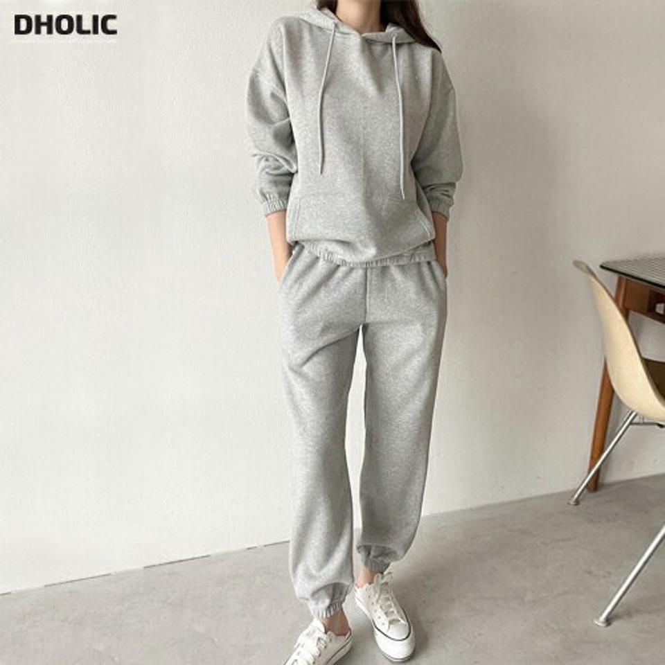 裏起毛パーカー&スウェットジョガーパンツSET・p000324 レディース 【pt】セットアップ セット setup スウェット トレーナー 長袖 単色 無地 シンプル ベーシック トップス フード フーディ パンツ ロング丈 秋 冬 裏起毛 韓国ファッション MKT